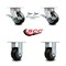 Service Caster 4 Inch Kingpinless Rubber on Aluminum Caster Brake & Swivel Lock 2 Rigid, 2PK SCC-KP30S420-RAR-SLB-BSL-2-R-2 - alternate 3